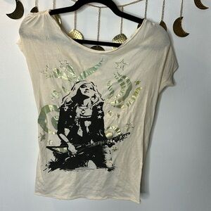 Graphic tee with twist open back M